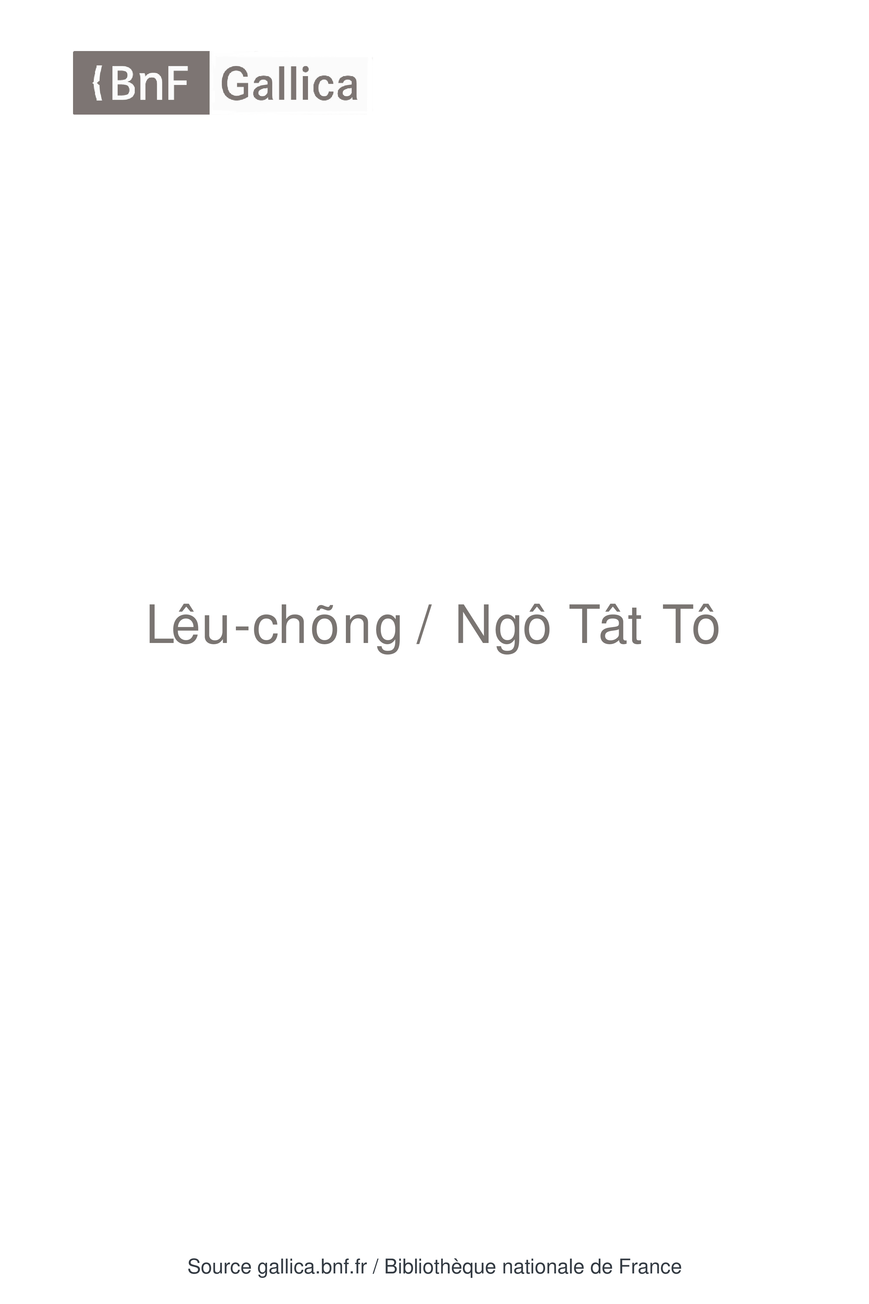 Lều chõng - Ngô Tất Tố