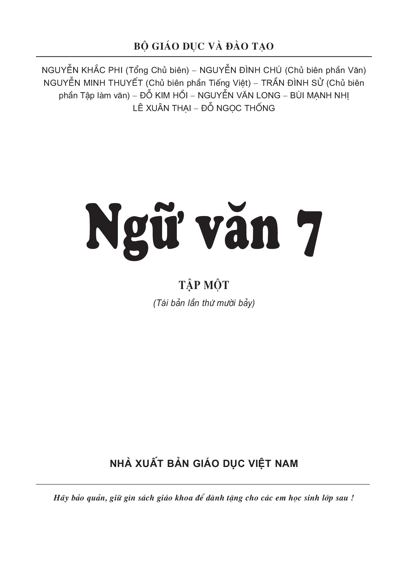 Ngữ văn 7 - Tập 1