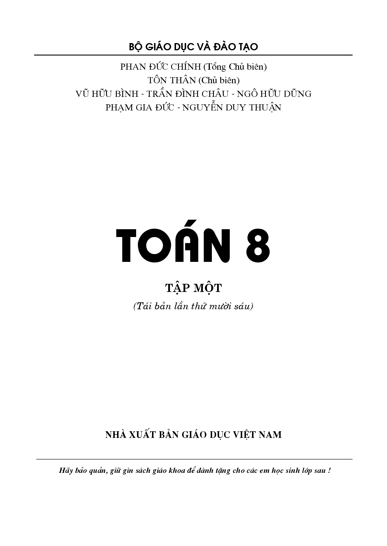 Toán 8 - Tập 1