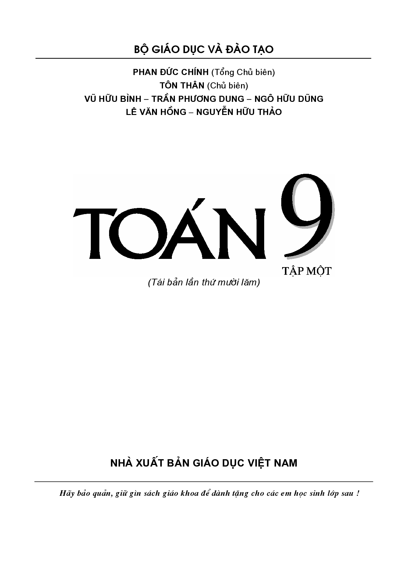 Toán 9 - Tập 1