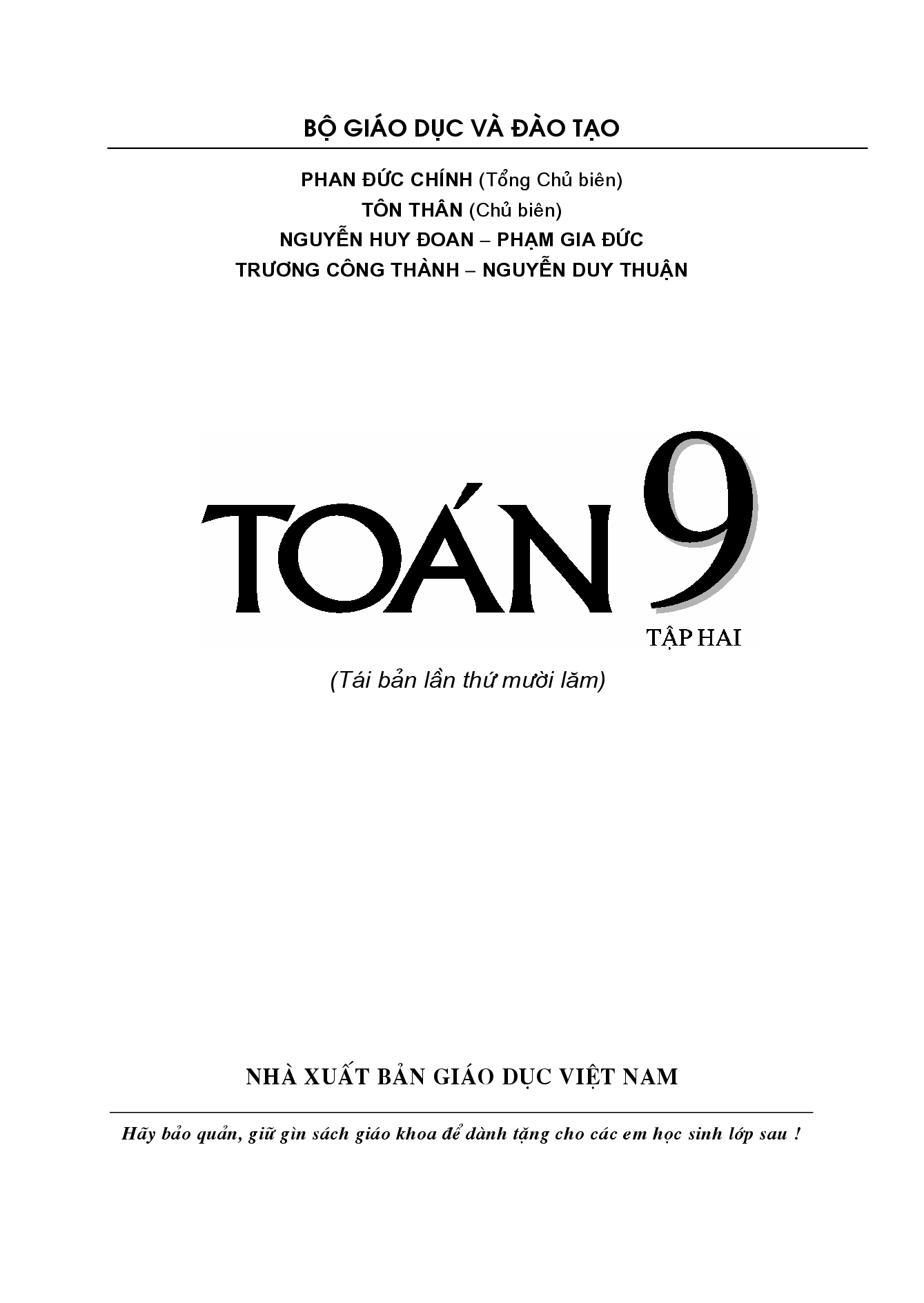 Toán 9 - Tập 2