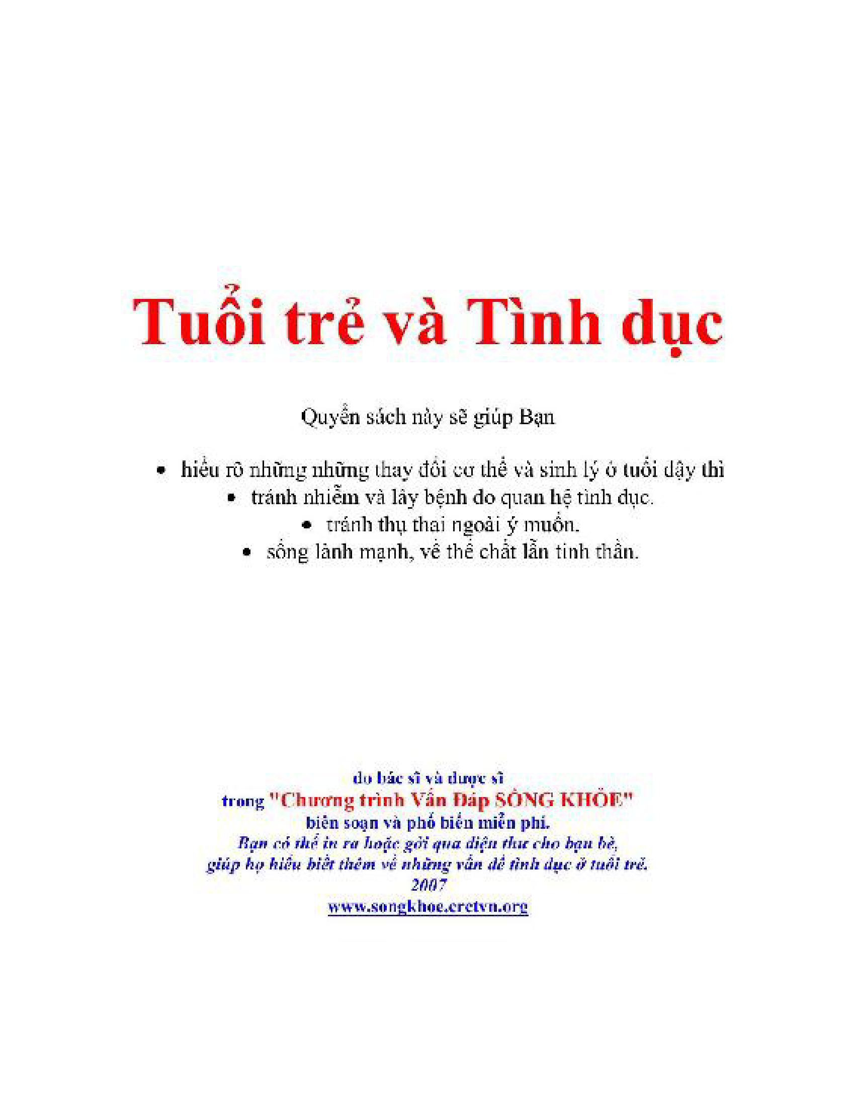 Tuổi Trẻ Và Tình Dục – Nhiều Tác Giả